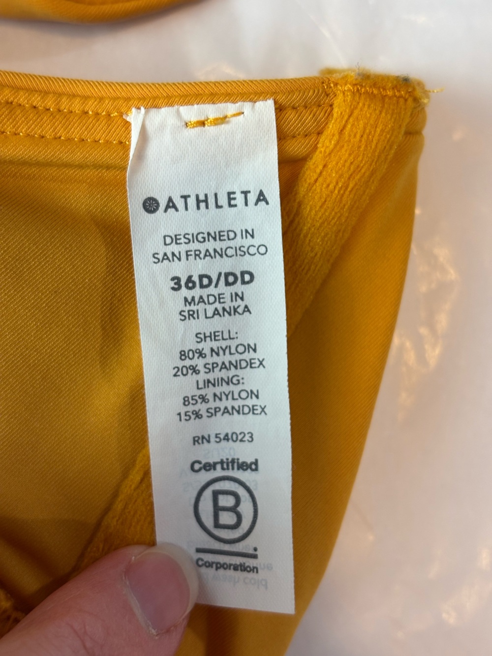 Athleta Mustard Yellow Halter Underwire Bikini Top size 36D/DD beach summer swim - Picture 7 of 8